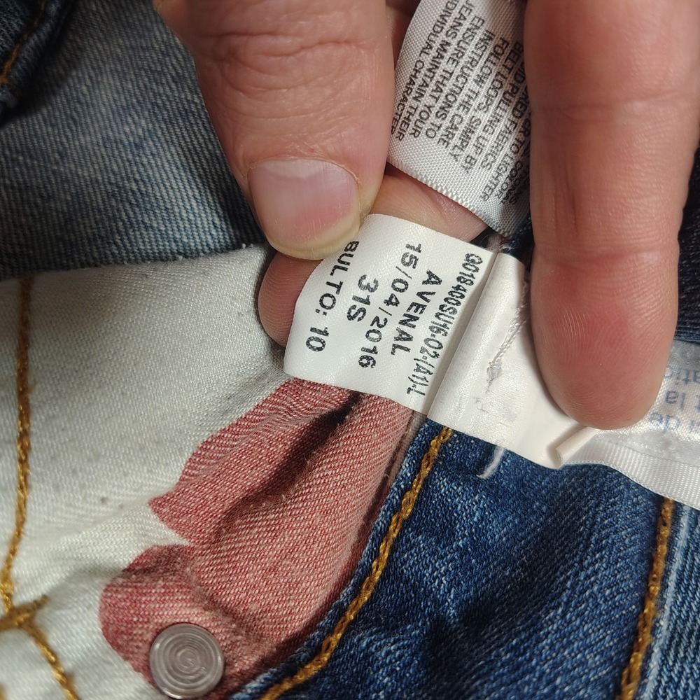 Lucky Brand 221 Original Straight Men 31x30 Blue Faded Denim Cotton Jeans - Picture 6 of 15